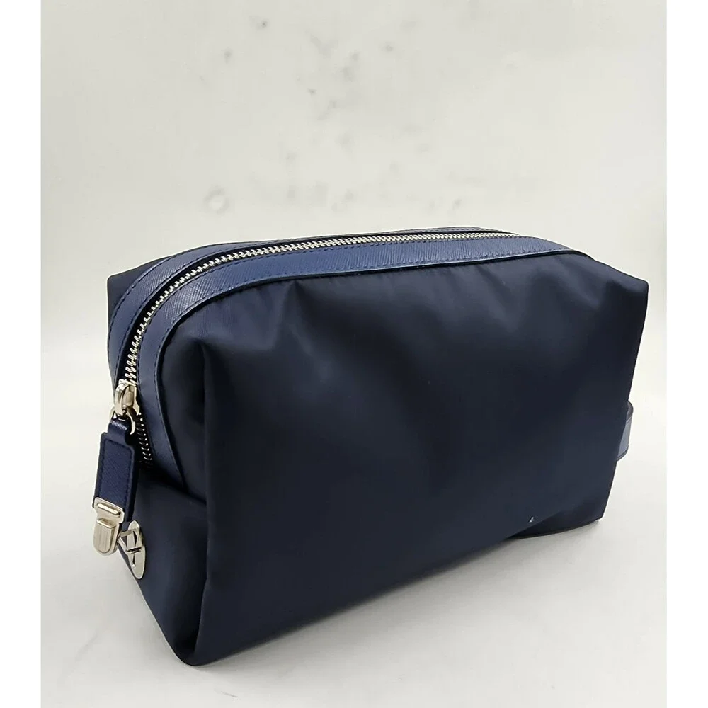 The Men's Store at Bloomingdale's Nylon & Leather Toiletry Bag Navy Zip Top